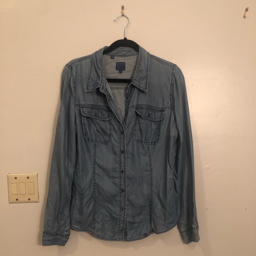 GUESS Chambray Button Down Shirt